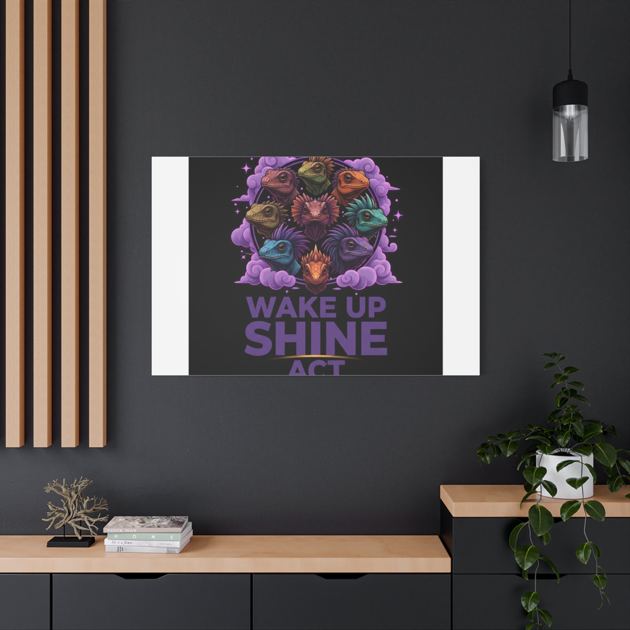 Wake Up Shine Act Canvas | IWD Feminist Slogan, Empowerment Typography