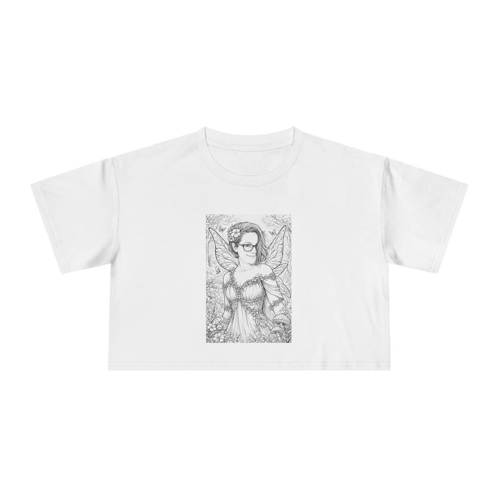 Crop Tee — "Let Your Light Shine" Angel Illustration Crop Top