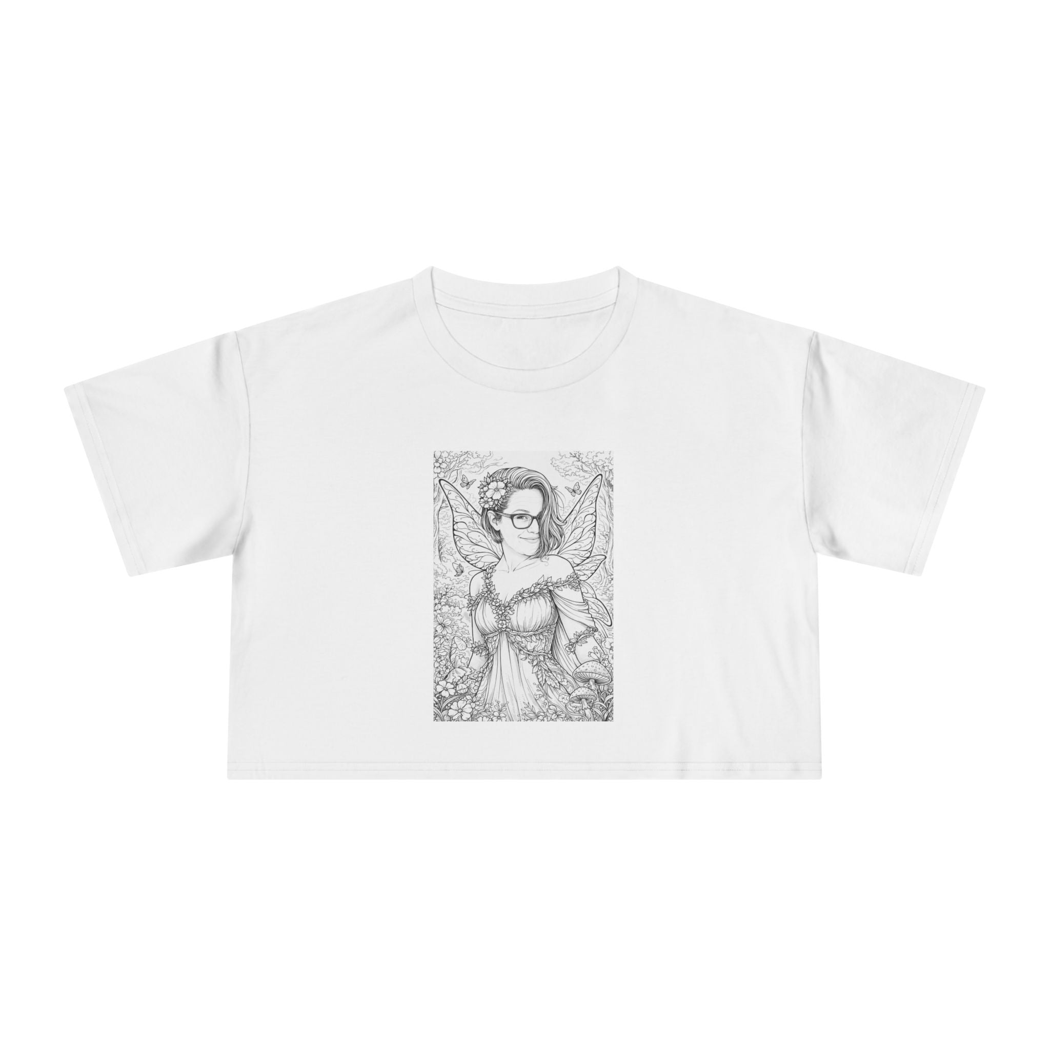 Crop Tee — "Let Your Light Shine" Angel Illustration Crop Top