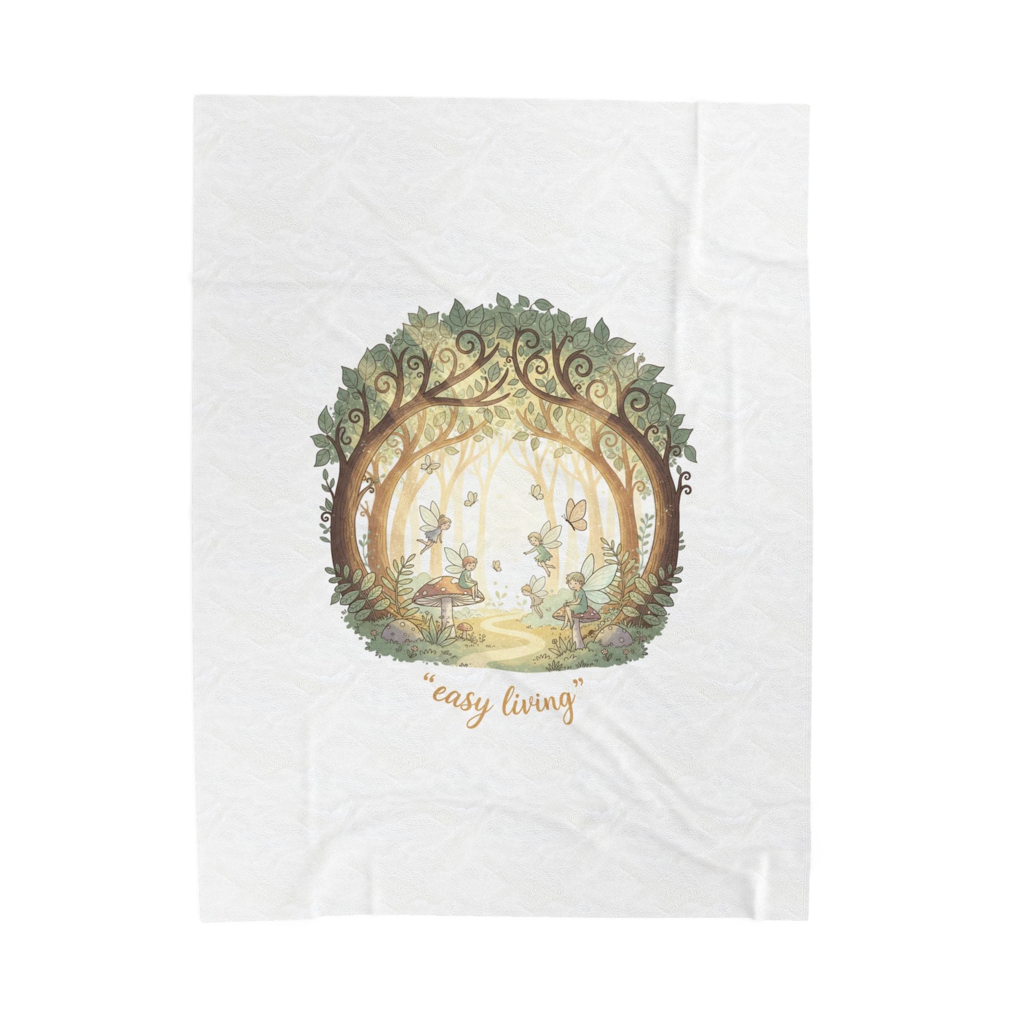Easy Living forest scene Velveteen Plush blanket