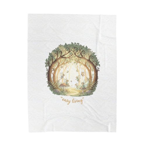 Easy Living forest scene Velveteen Plush blanket