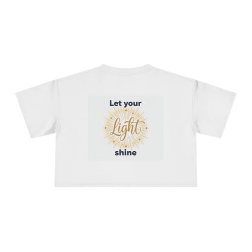 Crop Tee — "Let Your Light Shine" Angel Illustration Crop Top