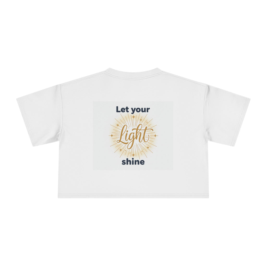Crop Tee — "Let Your Light Shine" Angel Illustration Crop Top
