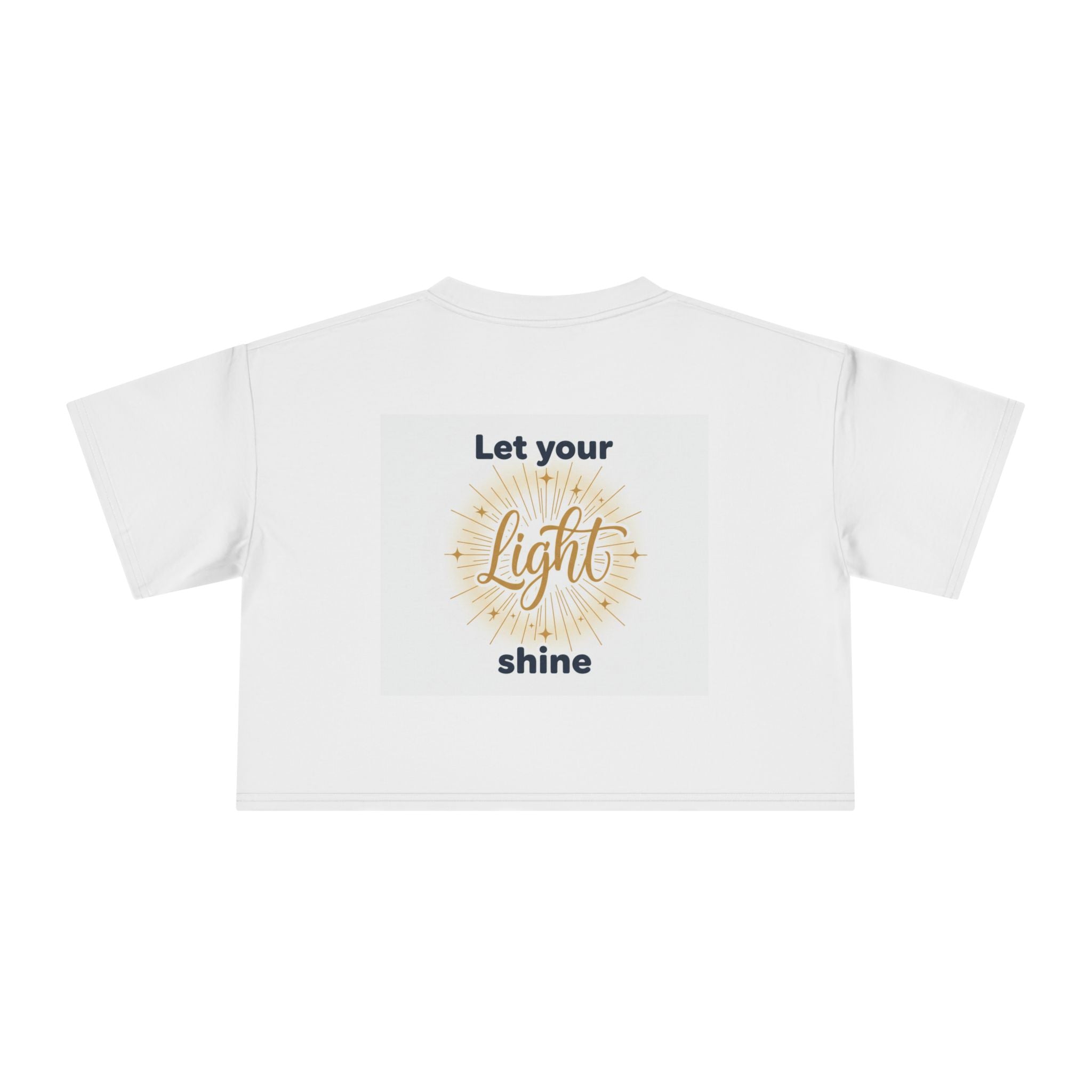Crop Tee — "Let Your Light Shine" Angel Illustration Crop Top