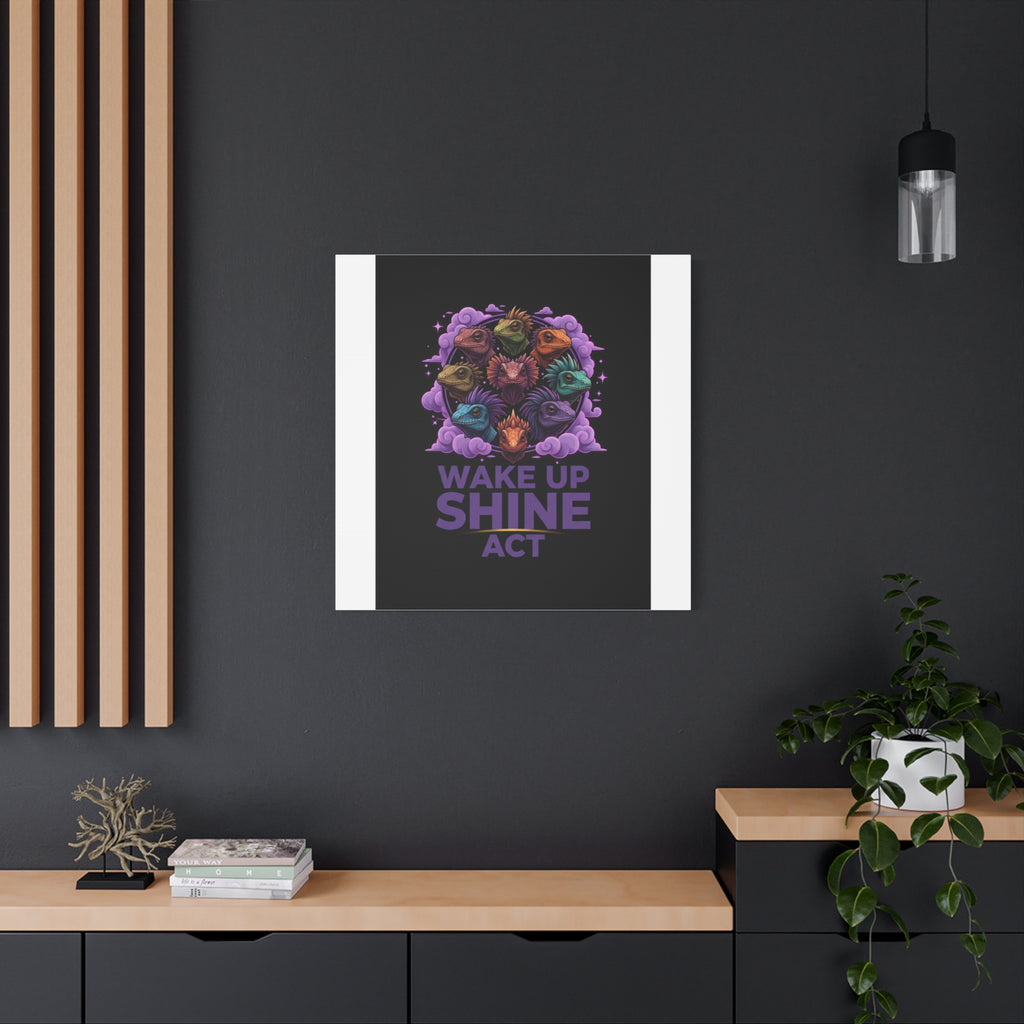 Wake Up Shine Act Canvas | IWD Feminist Slogan, Empowerment Typography