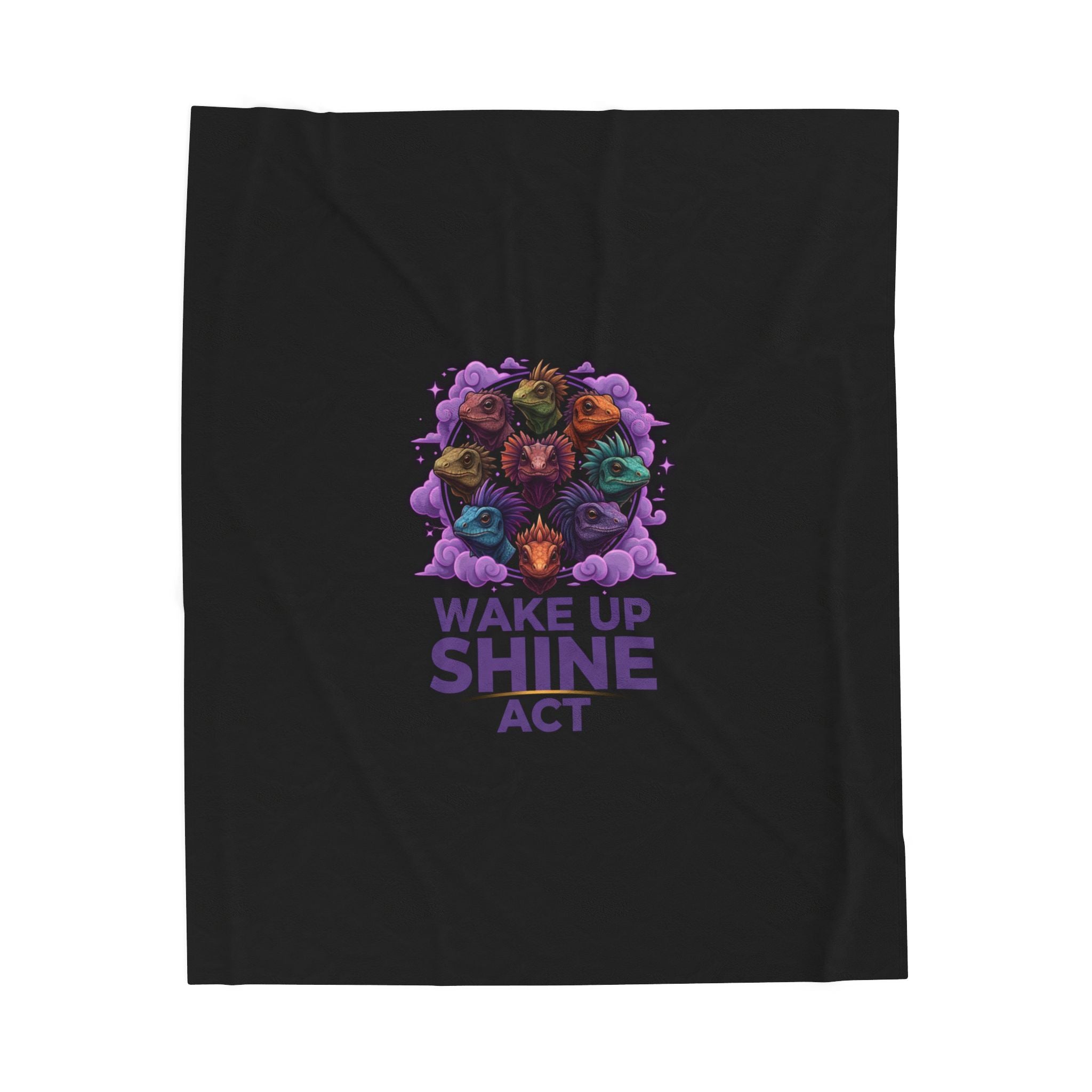 Wake Up Shine Act Blanket | IWD feminist slogan, empowerment typography, purple equality design