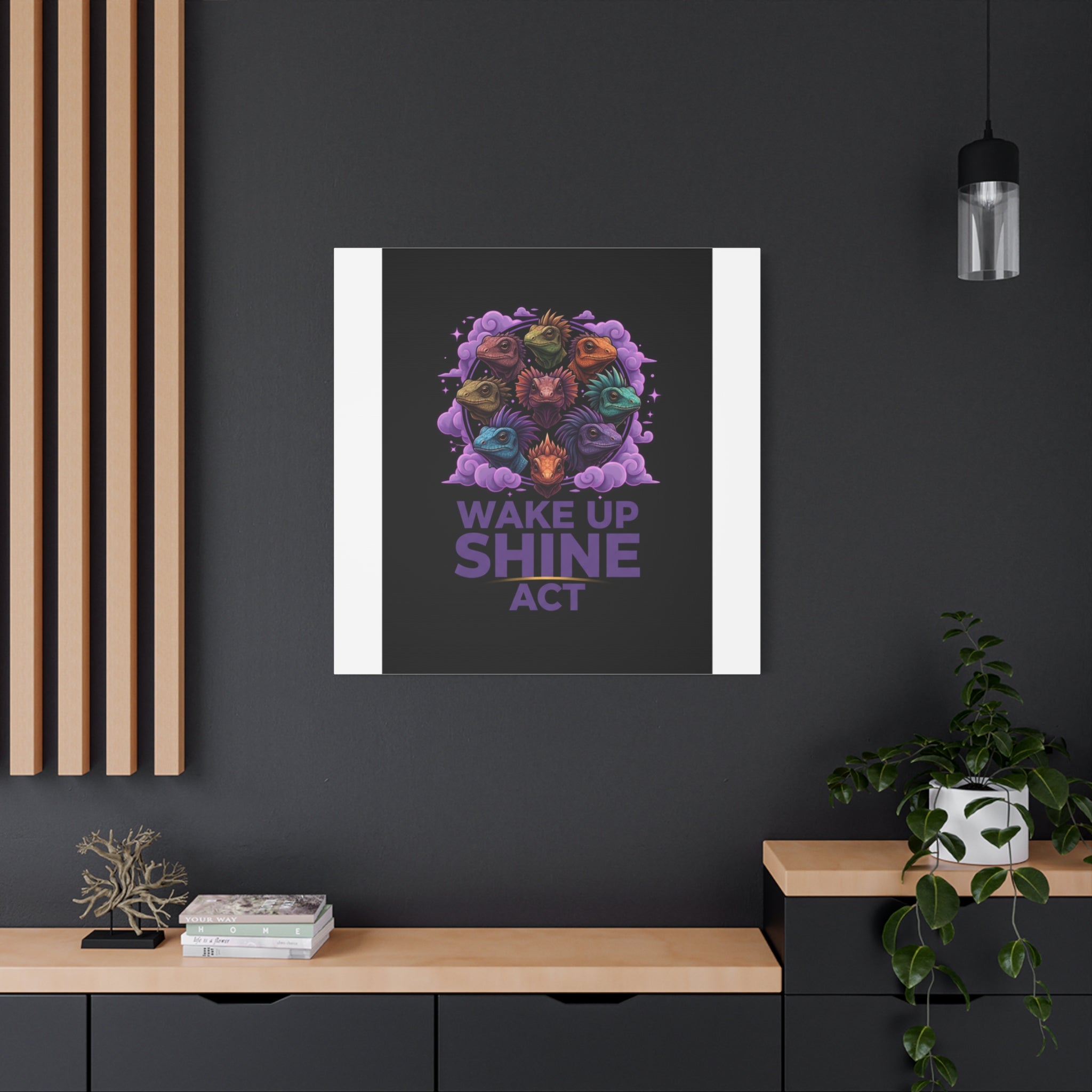 Wake Up Shine Act Canvas | IWD Feminist Slogan, Empowerment Typography