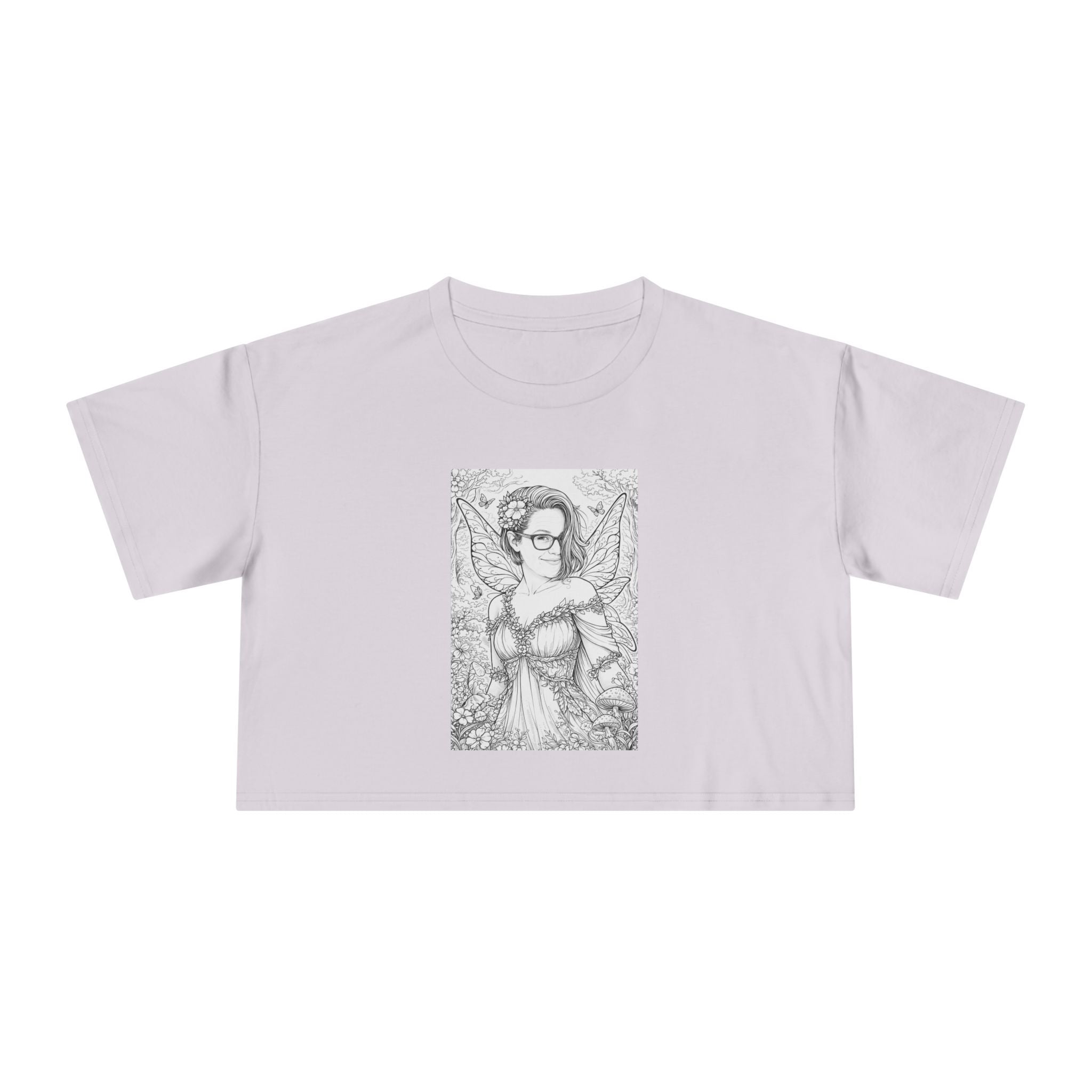 Crop Tee — "Let Your Light Shine" Angel Illustration Crop Top