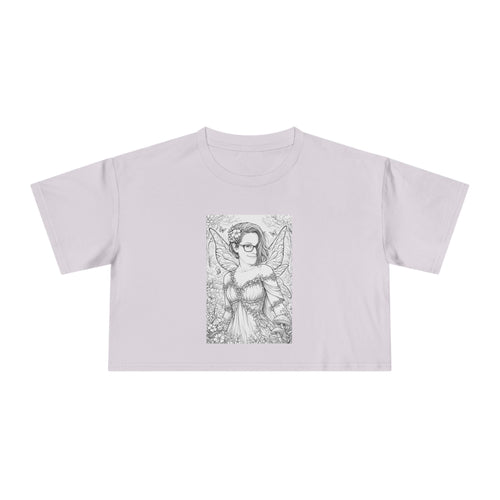 Crop Tee — "Let Your Light Shine" Angel Illustration Crop Top