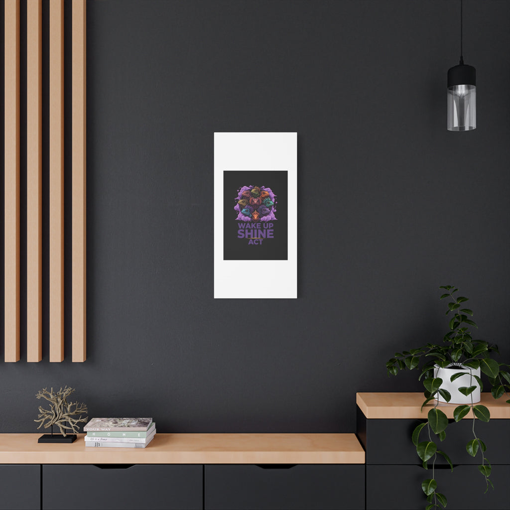 Wake Up Shine Act Canvas | IWD Feminist Slogan, Empowerment Typography