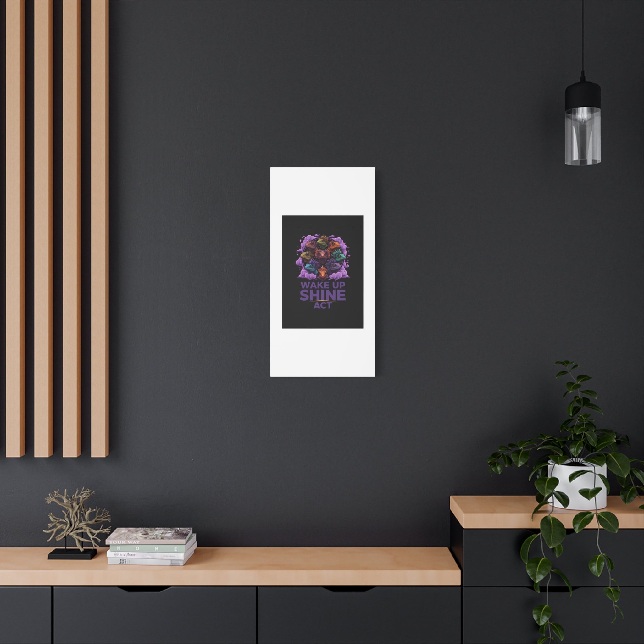 Wake Up Shine Act Canvas | IWD Feminist Slogan, Empowerment Typography