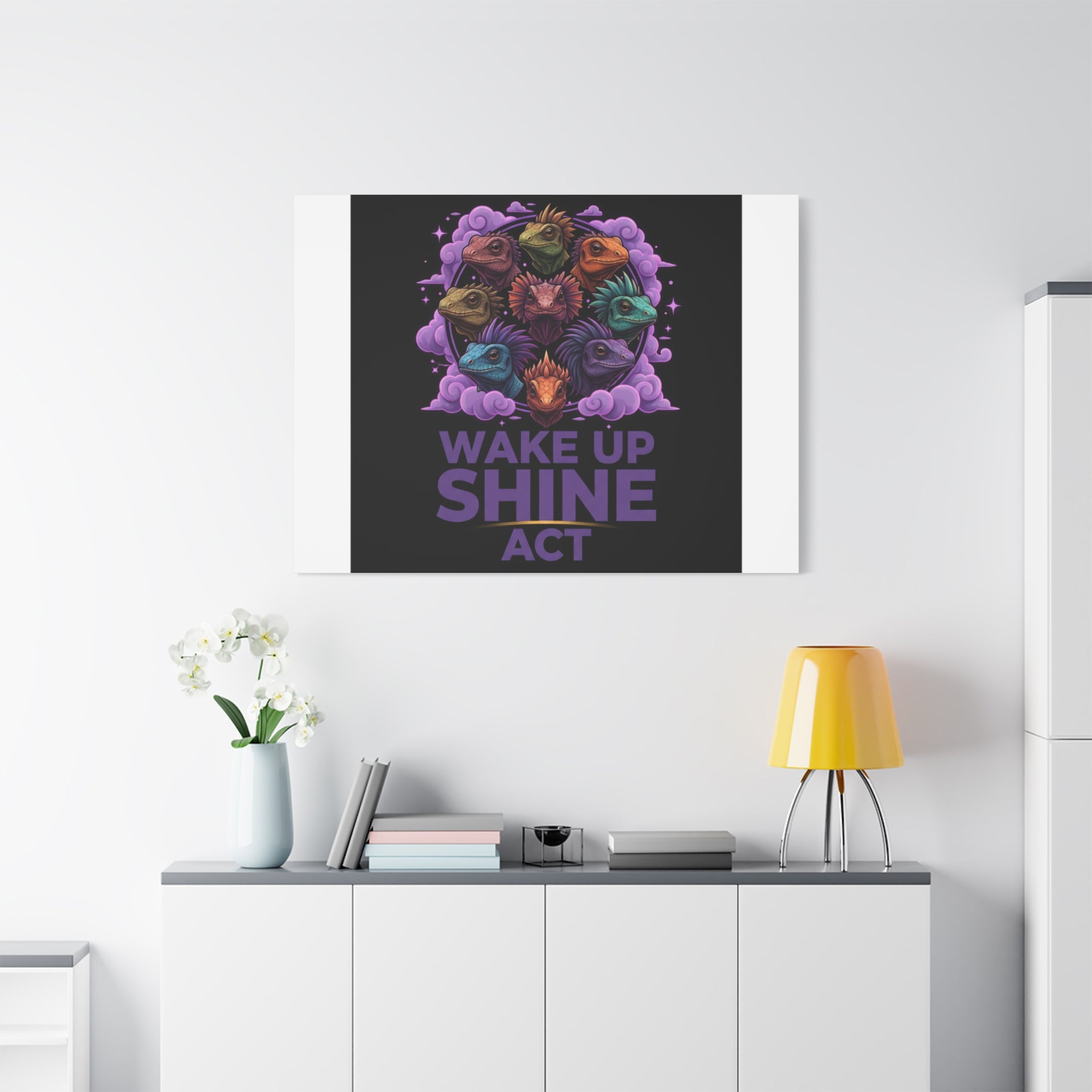 Wake Up Shine Act Canvas | IWD Feminist Slogan, Empowerment Typography