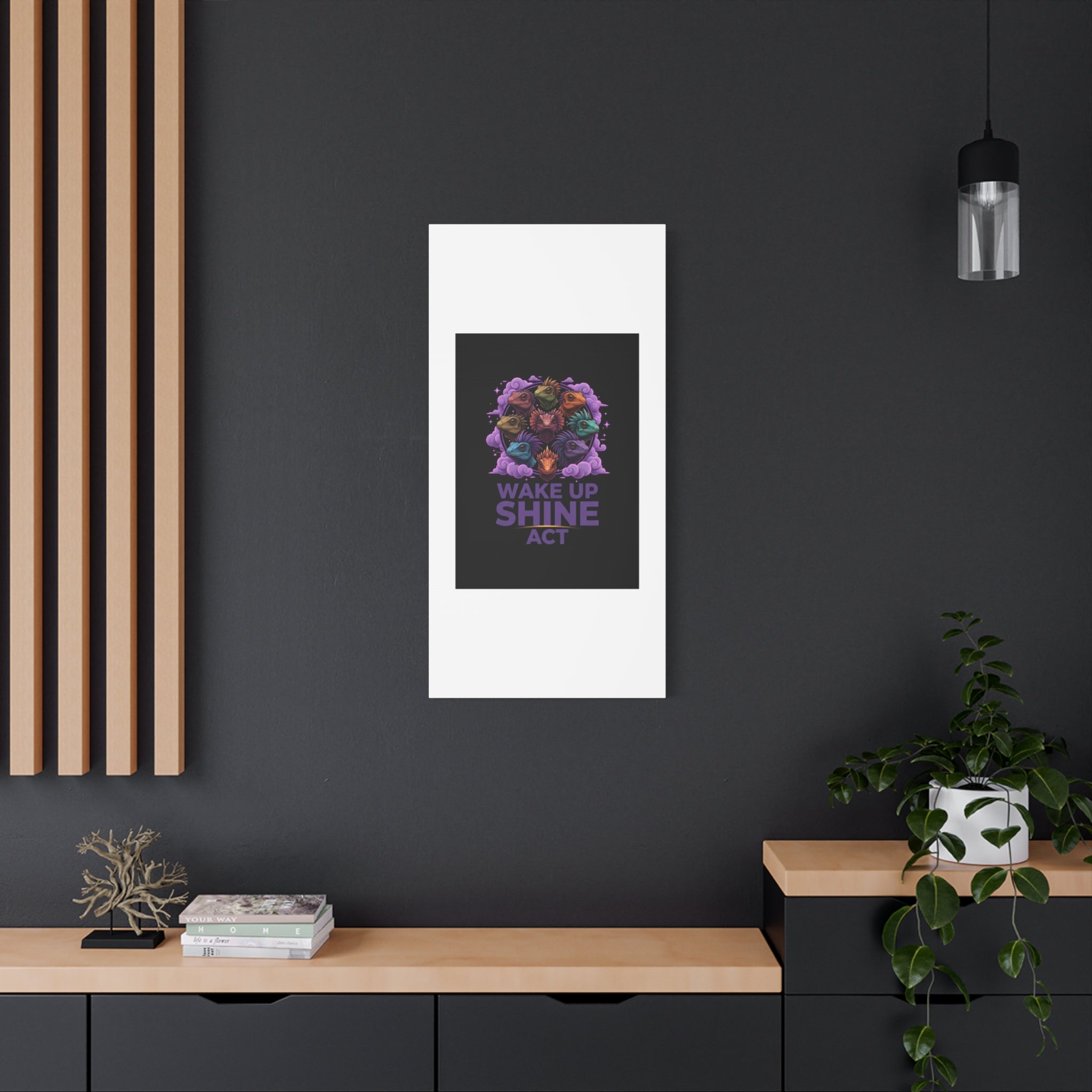 Wake Up Shine Act Canvas | IWD Feminist Slogan, Empowerment Typography