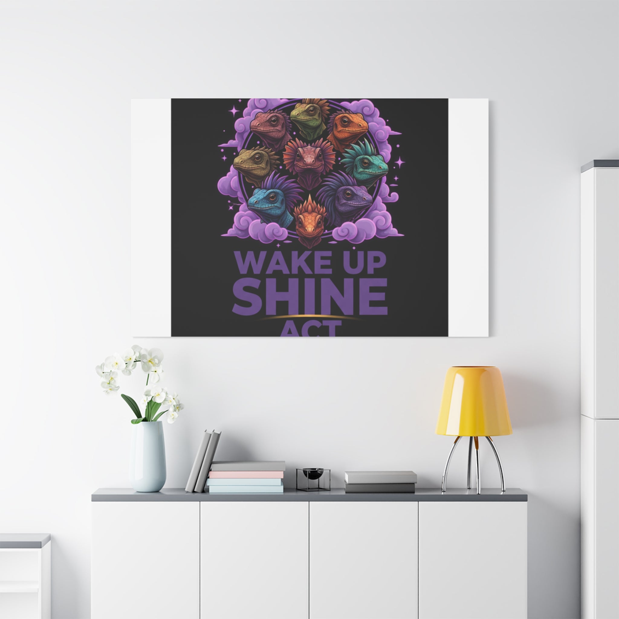 Wake Up Shine Act Canvas | IWD Feminist Slogan, Empowerment Typography