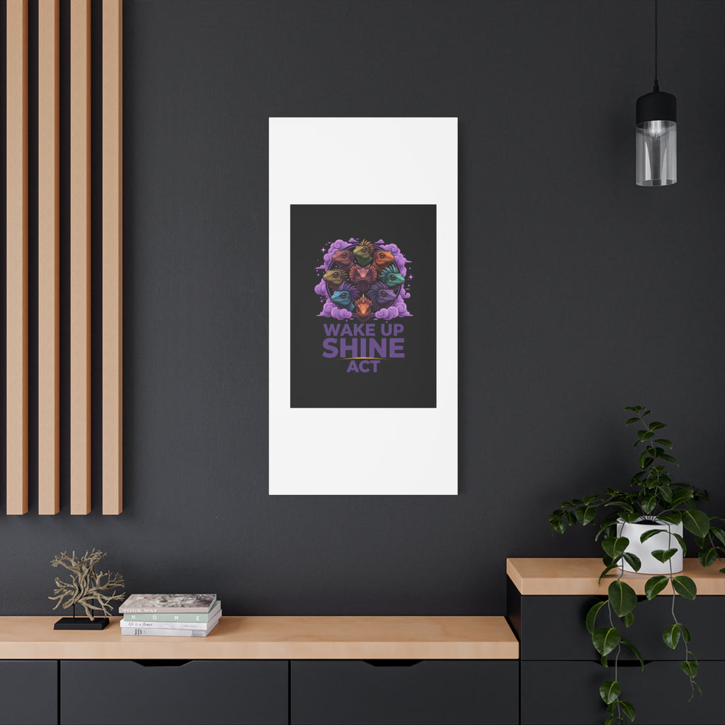 Wake Up Shine Act Canvas | IWD Feminist Slogan, Empowerment Typography