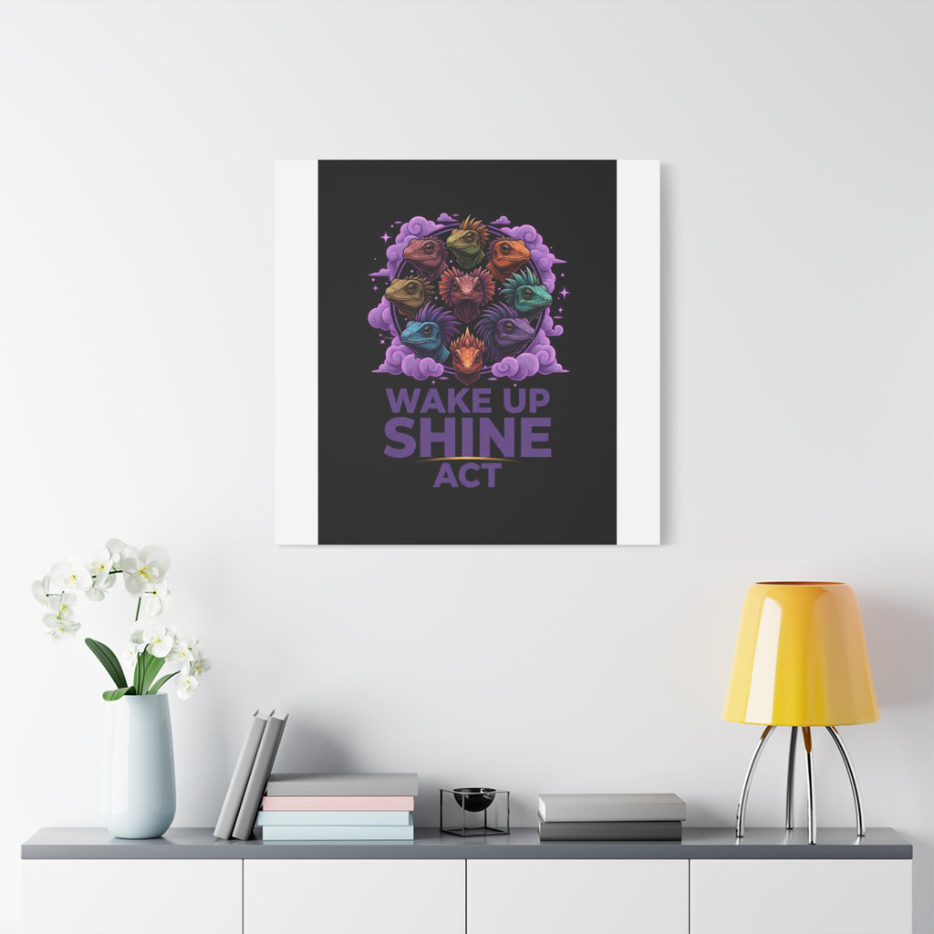 Wake Up Shine Act Canvas | IWD Feminist Slogan, Empowerment Typography