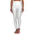 Let Your Light Shine High-Waisted Yoga Leggings — Inspirational White AOP