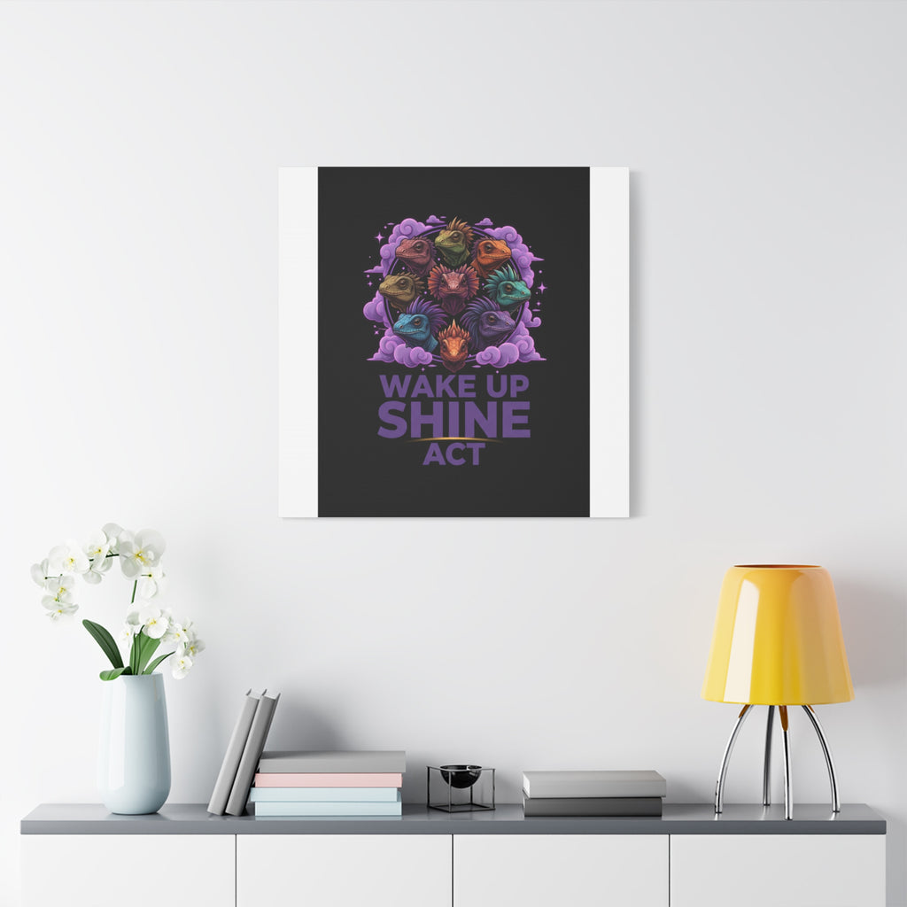 Wake Up Shine Act Canvas | IWD Feminist Slogan, Empowerment Typography