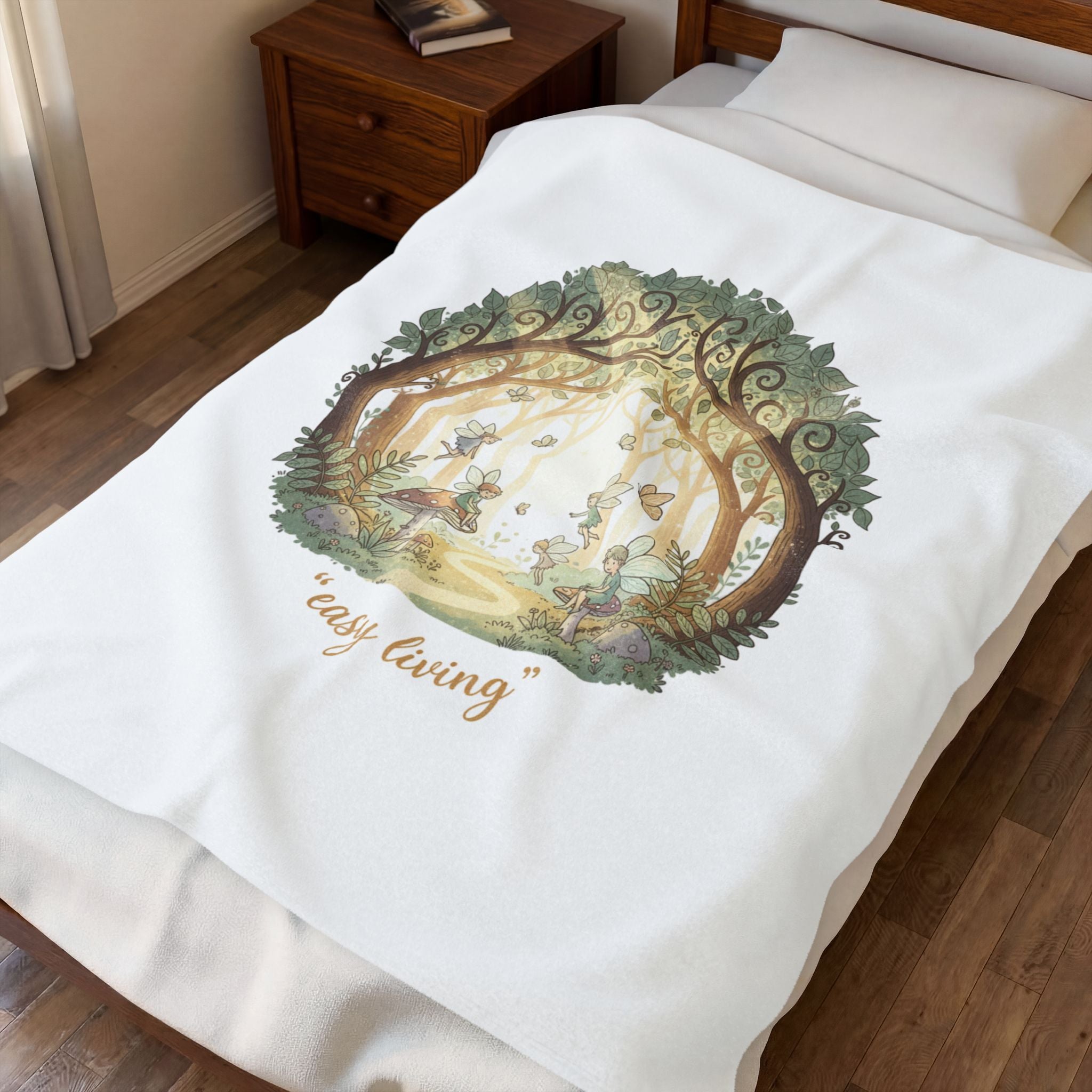 Easy Living forest scene Velveteen Plush blanket