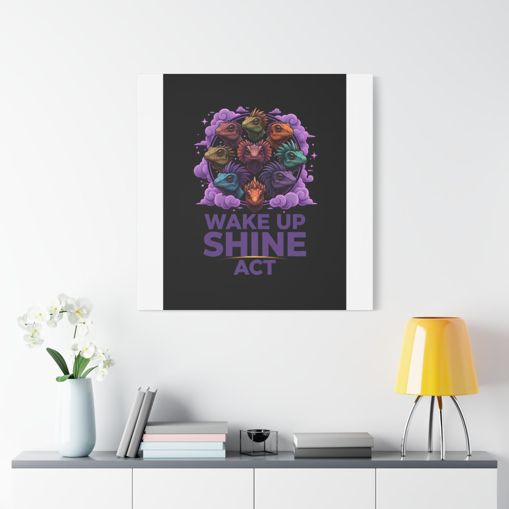 Wake Up Shine Act Canvas | IWD Feminist Slogan, Empowerment Typography