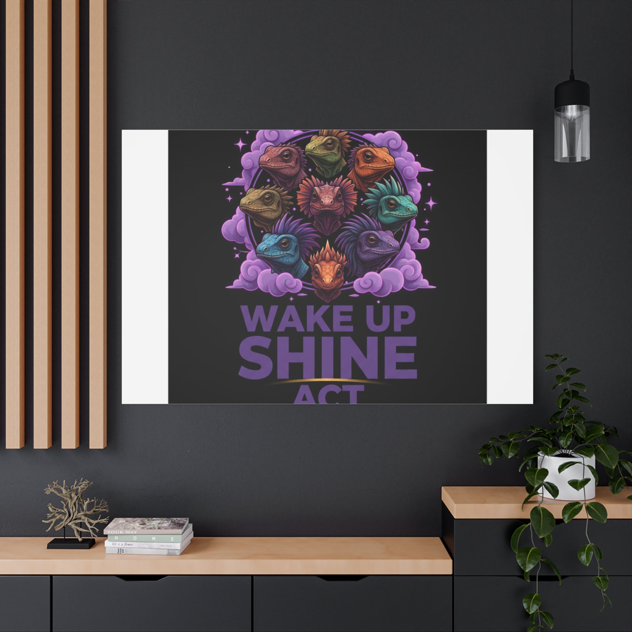 Wake Up Shine Act Canvas | IWD Feminist Slogan, Empowerment Typography