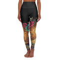 Lotus Lagoon High-Waist Yoga Leggings — Floral Boho Meditation Activewear