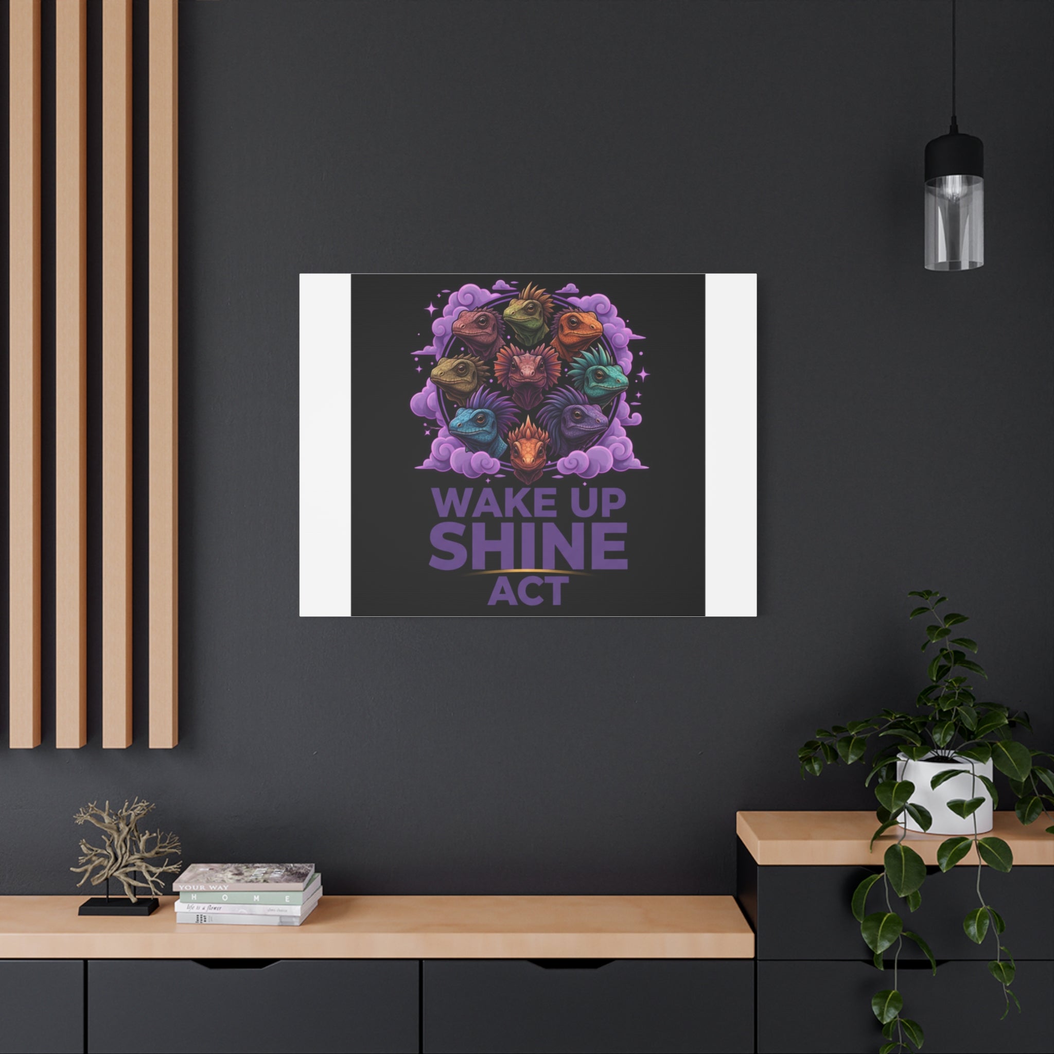 Wake Up Shine Act Canvas | IWD Feminist Slogan, Empowerment Typography