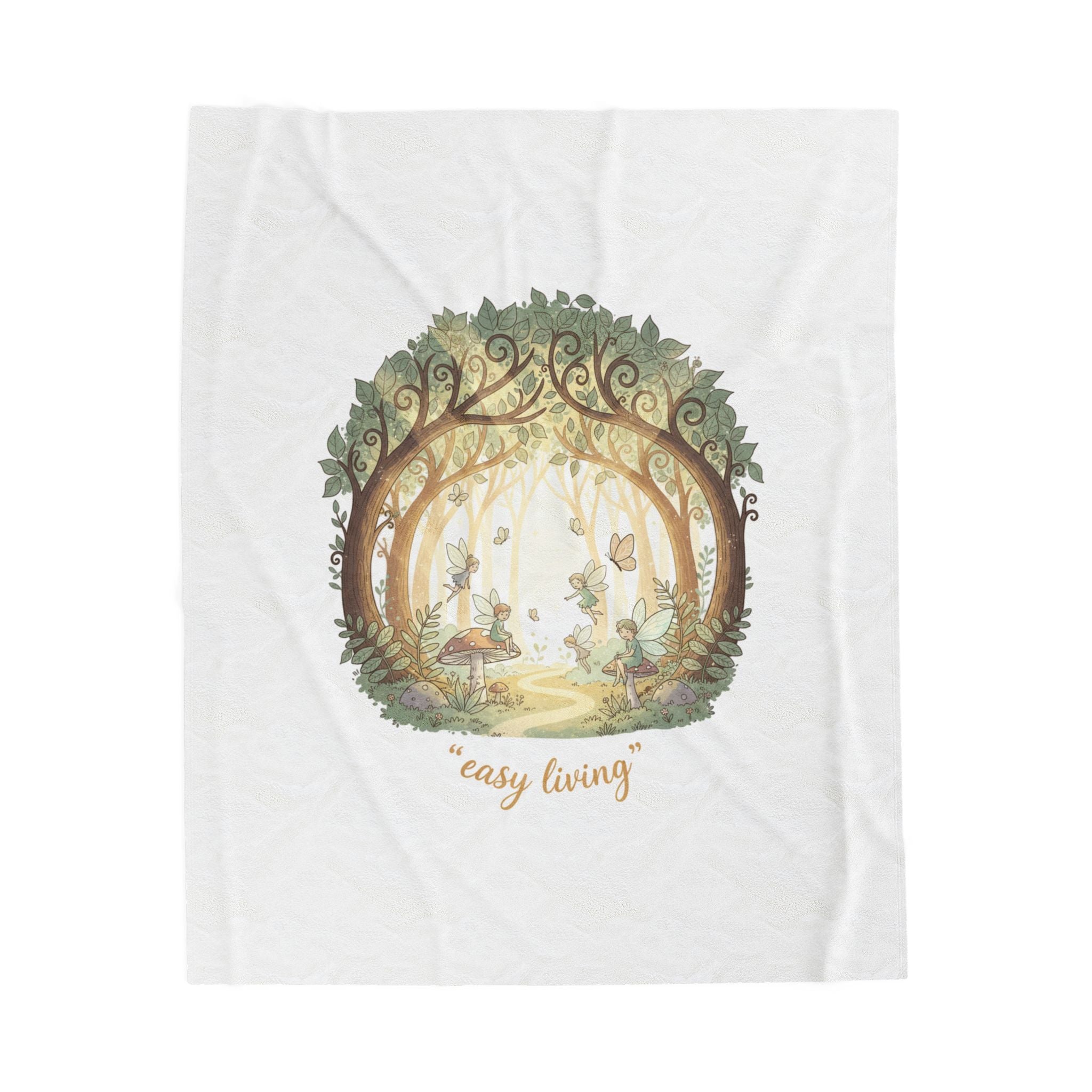 Easy Living forest scene Velveteen Plush blanket