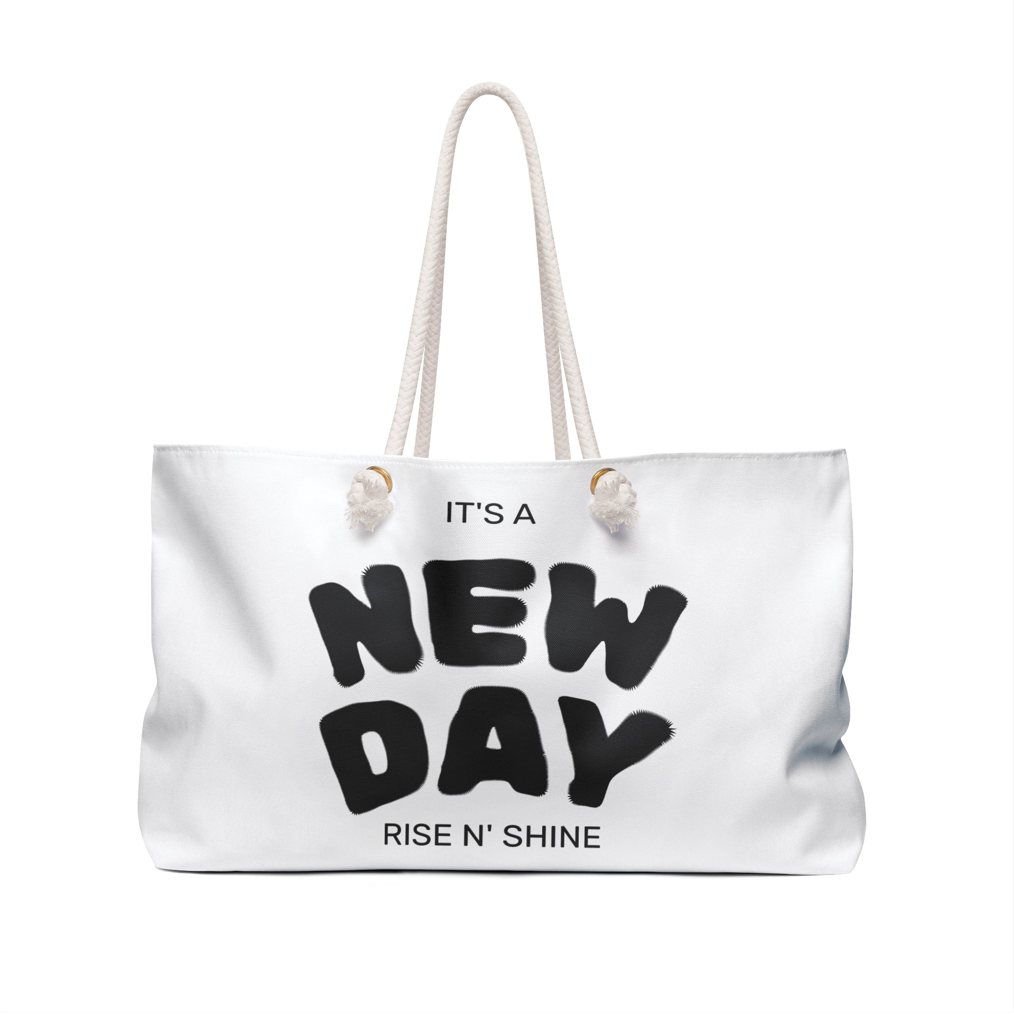 New day Weekender Bag — Inspirational Weekend Tote with Fairy Floral Design