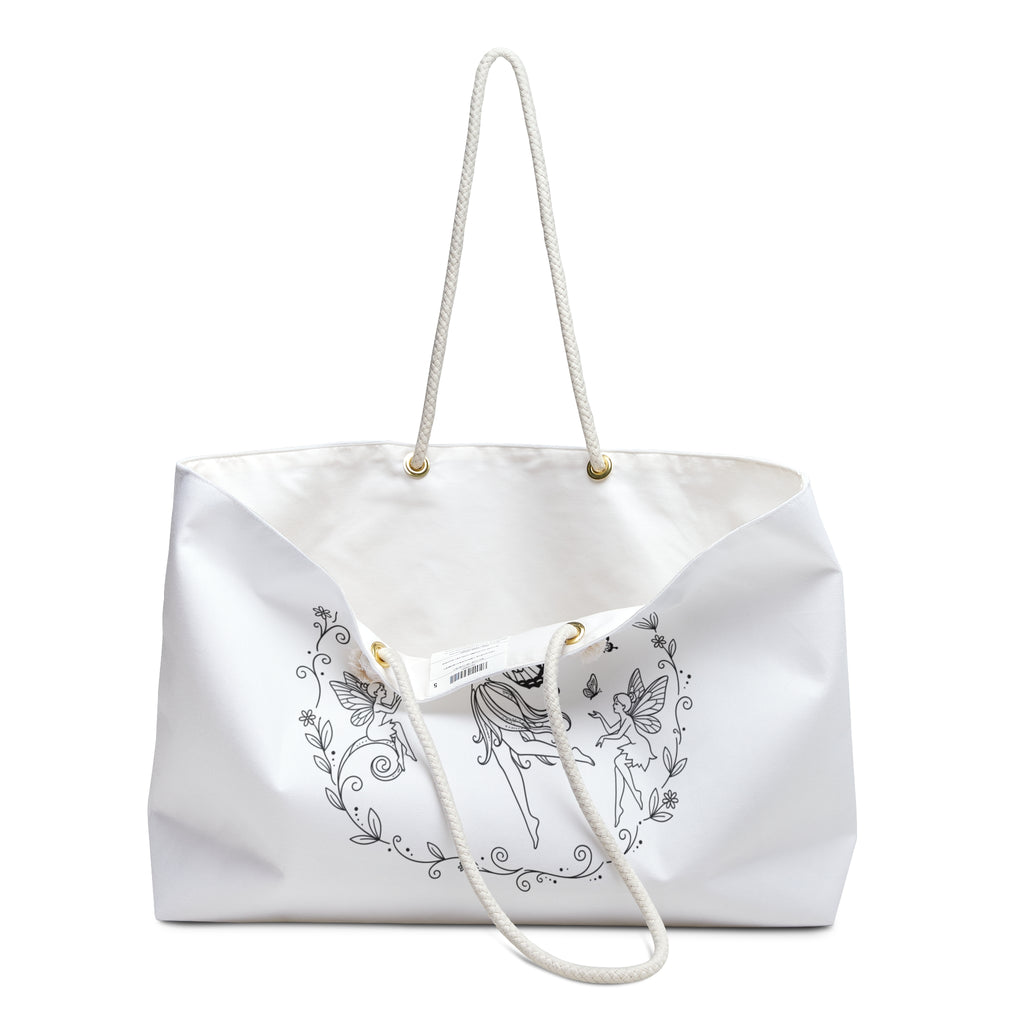 New day Weekender Bag — Inspirational Weekend Tote with Fairy Floral Design