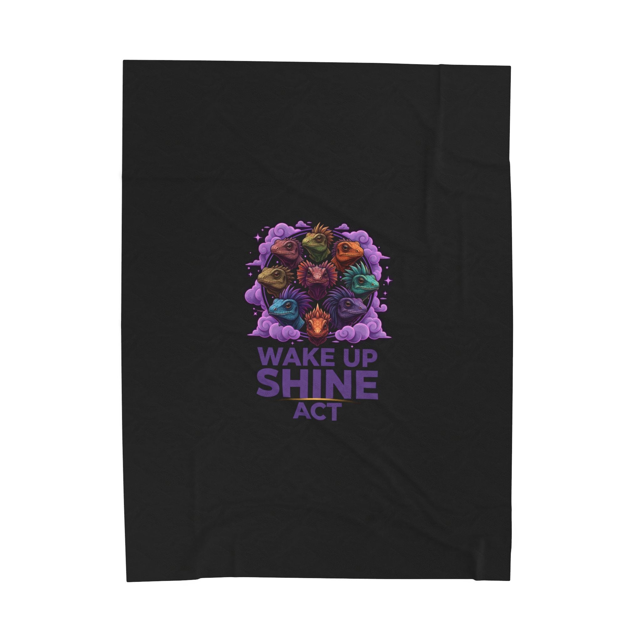 Wake Up Shine Act Blanket | IWD feminist slogan, empowerment typography, purple equality design